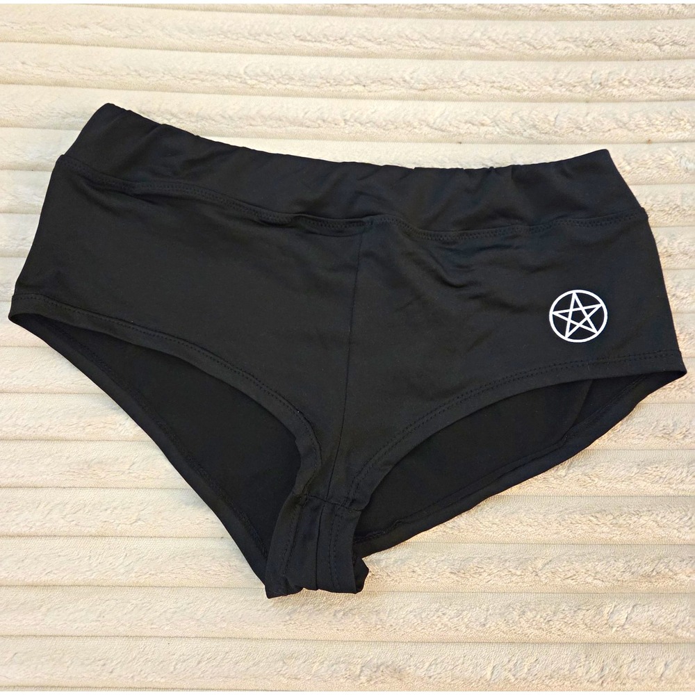 Body Rage Spencers Black Pentagram Booty Shorts Goth Grunge Sz Small petite